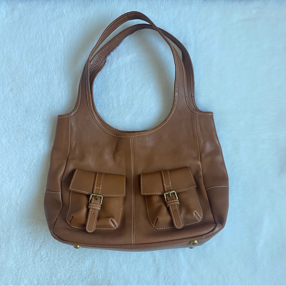 Boden Vintage Brown Tan Leather Shoulder Tote Bag